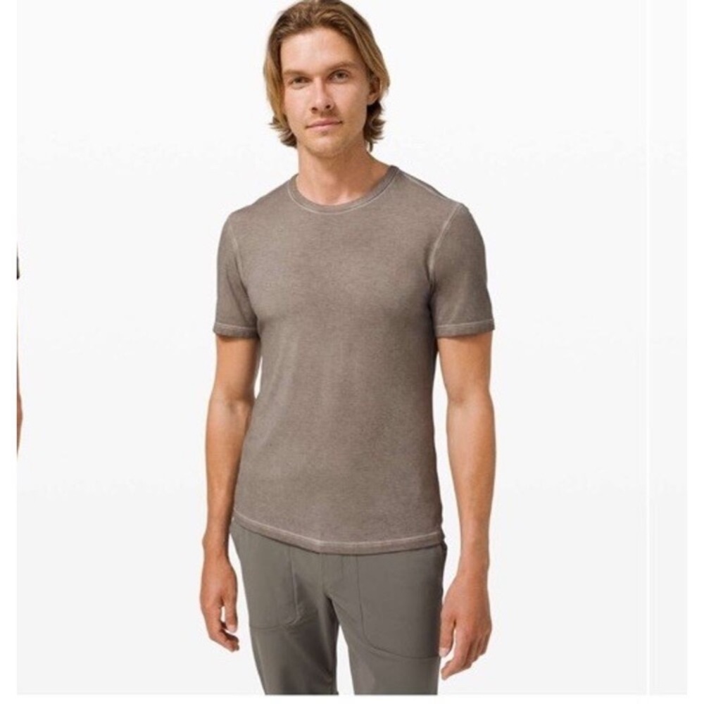 Lululemon 5 Year Tee Brown Carbon Dust Sun Washed Pima Cotton size L nwot